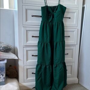 Trixxi Forest Green Bow-Tie Dress